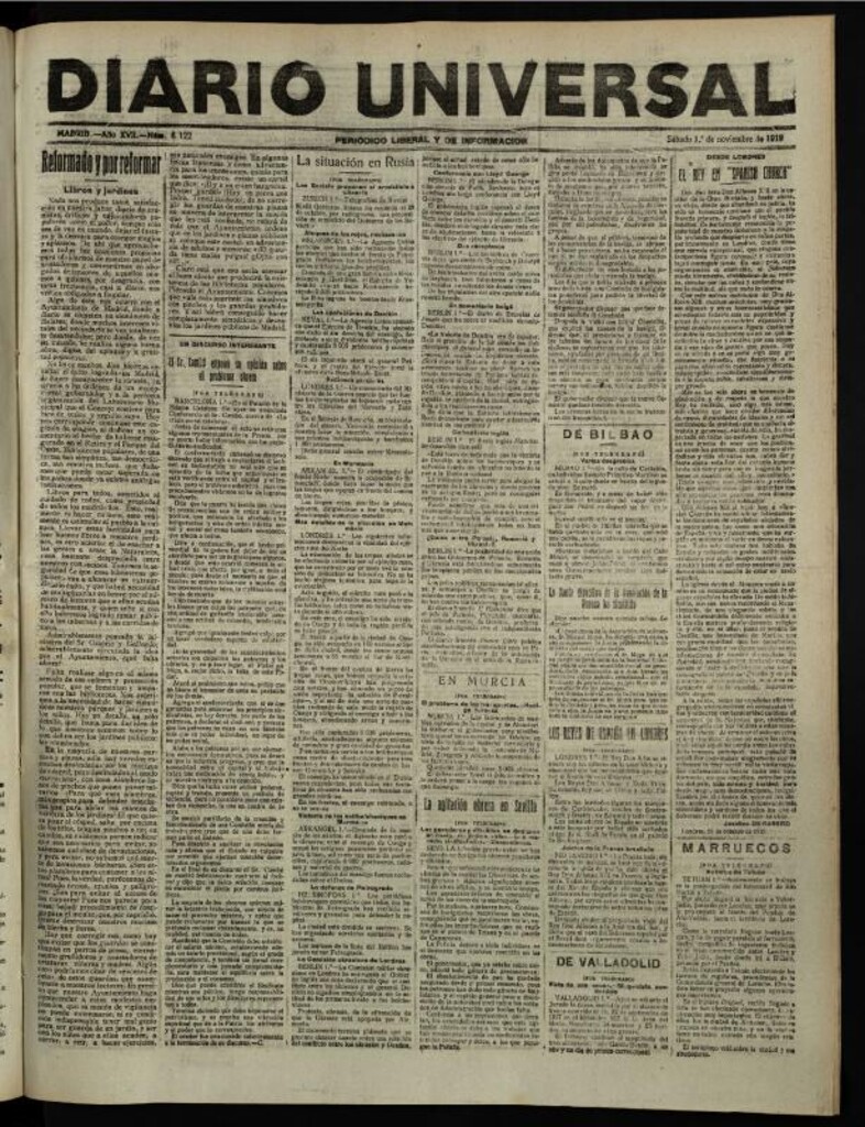 Miniatura de Diario Universal del 1 de noviembre de 1919