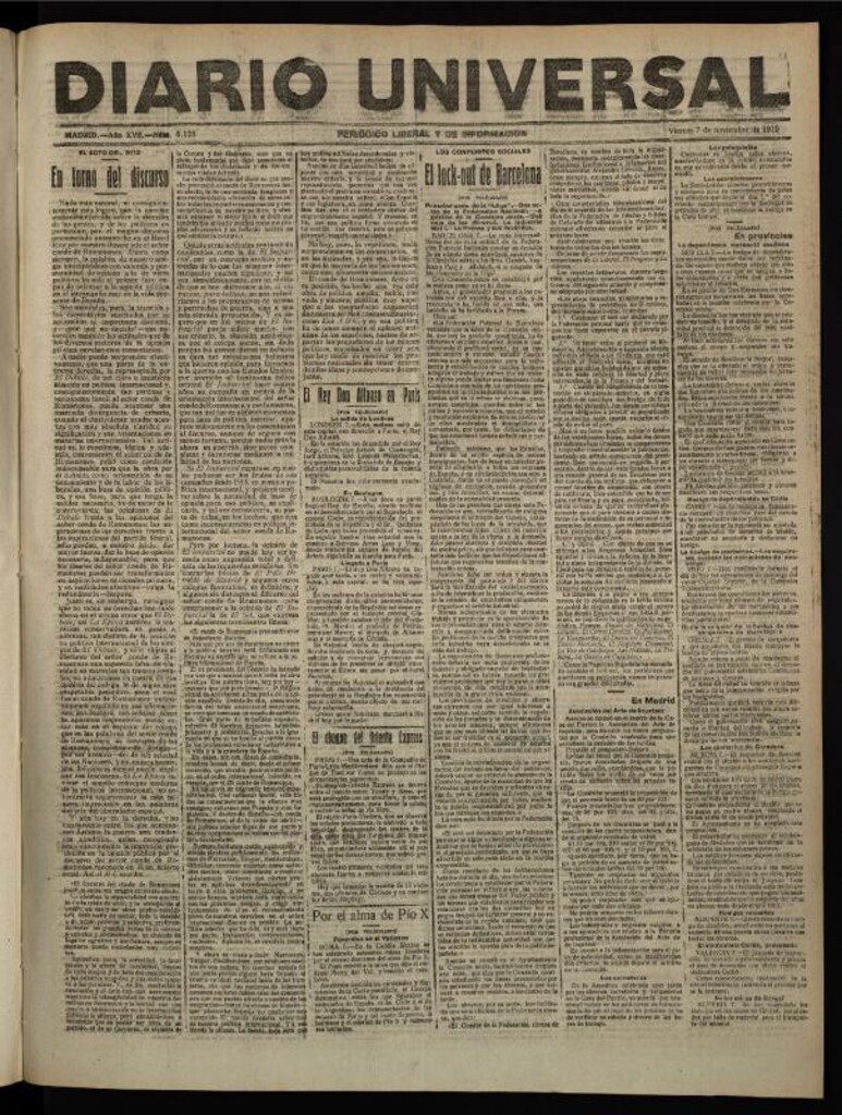 Miniatura de Diario Universal del 7 de noviembre de 1919