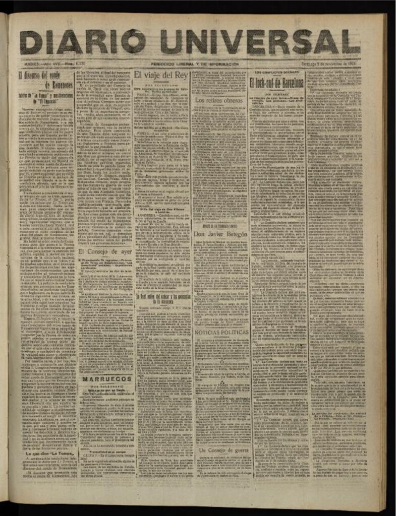 Miniatura de Diario Universal del 9 de noviembre de 1919