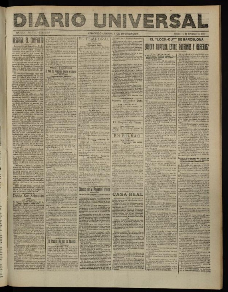 Miniatura de Diario Universal del 15 de noviembre de 1919