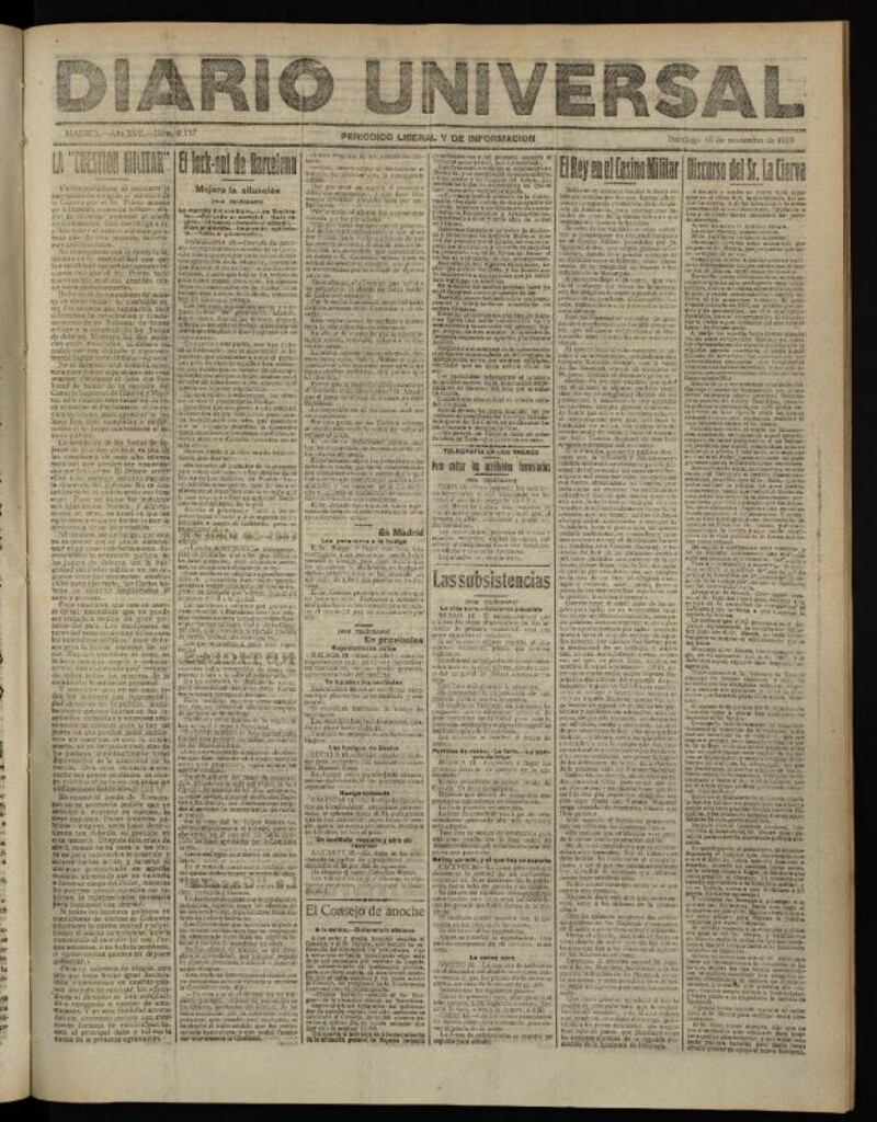 Miniatura de Diario Universal del 16 de noviembre de 1919