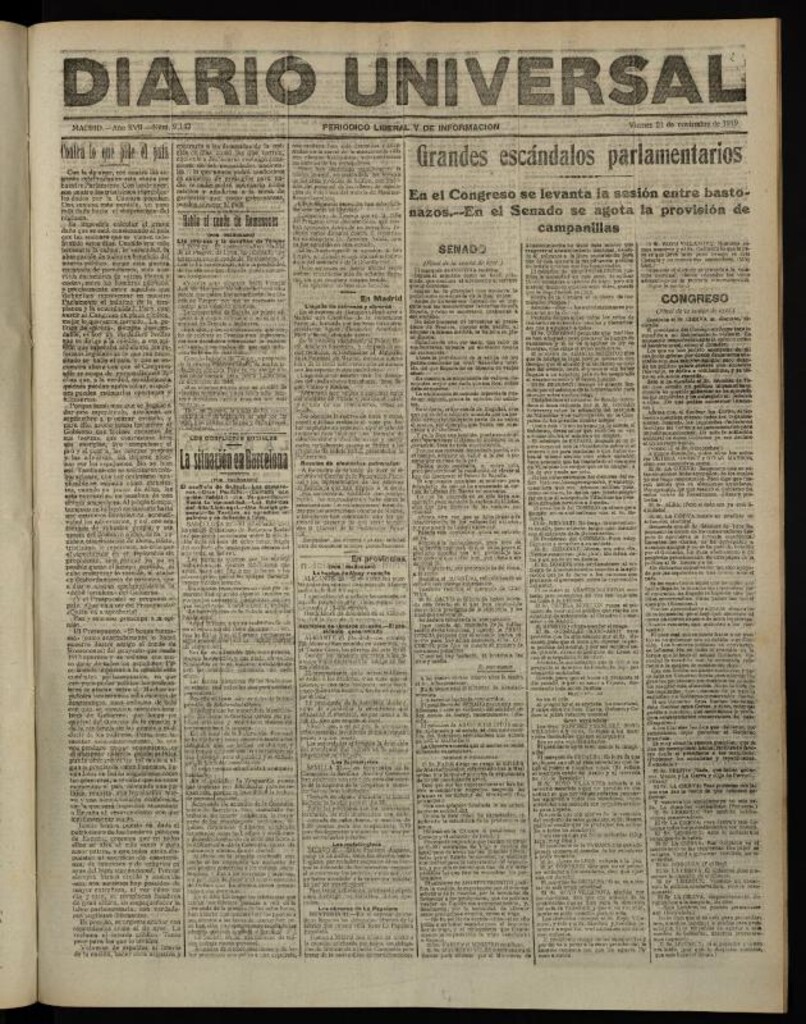 Miniatura de Diario Universal del 21 de noviembre de 1919