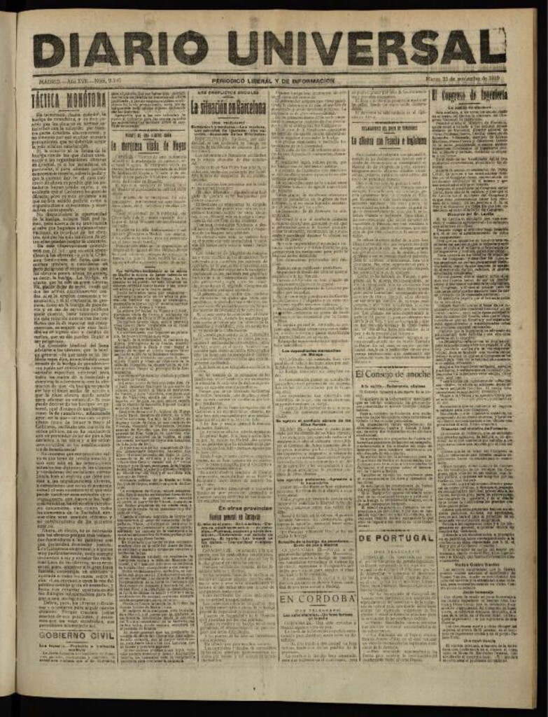 Miniatura de Diario Universal del 25 de noviembre de 1919