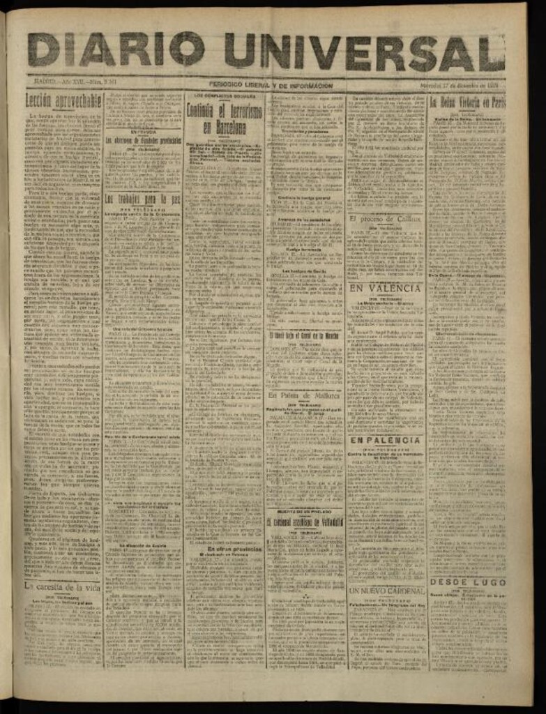 Miniatura de Diario Universal del 17 de diciembre de 1919