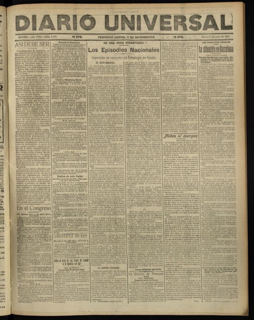 Miniatura de Diario Universal del 13 de enero de 1920