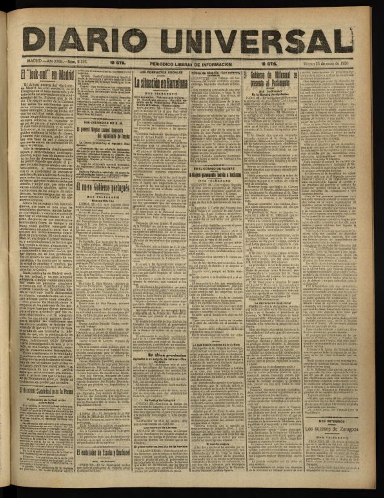Miniatura de Diario Universal del 23 de enero de 1920