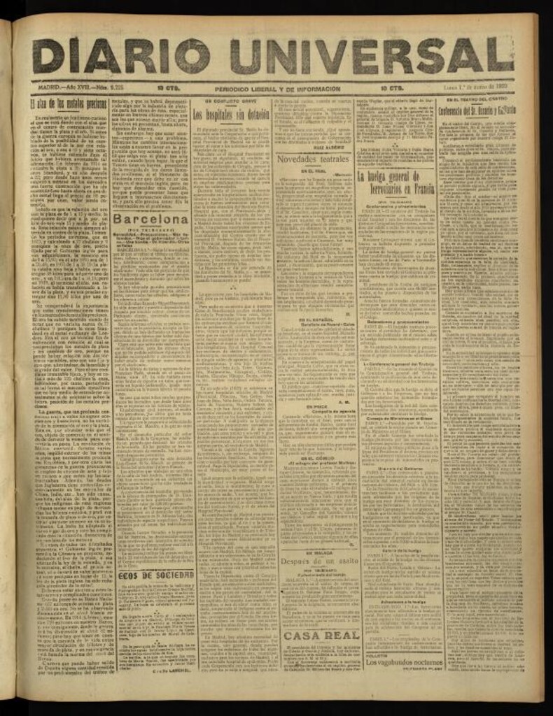 Miniatura de Diario Universal del 1 de marzo de 1920