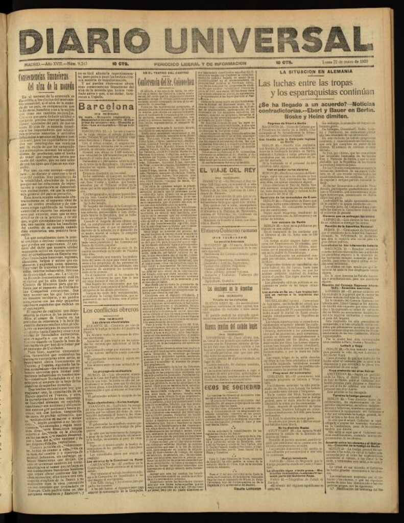 Miniatura de Diario Universal del 22 de marzo de 1920