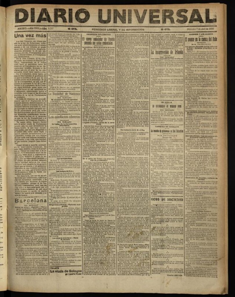 Miniatura de Diario Universal del 7 de abril de 1920