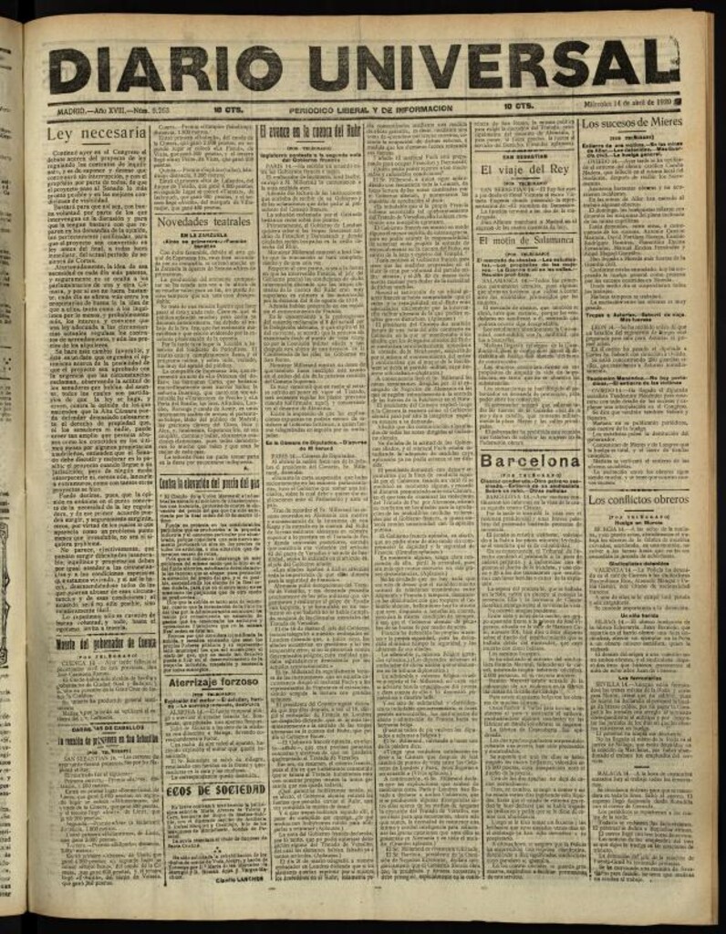 Miniatura de Diario Universal del 14 de abril de 1920