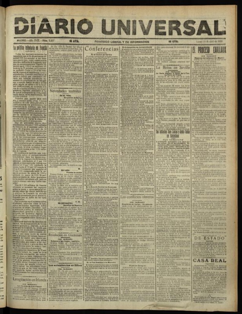 Miniatura de Diario Universal del 19 de abril de 1920