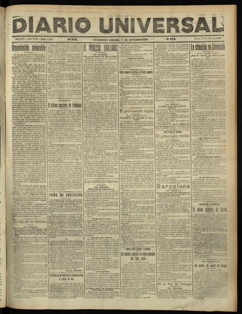 Miniatura de Diario Universal del 20 de abril de 1920