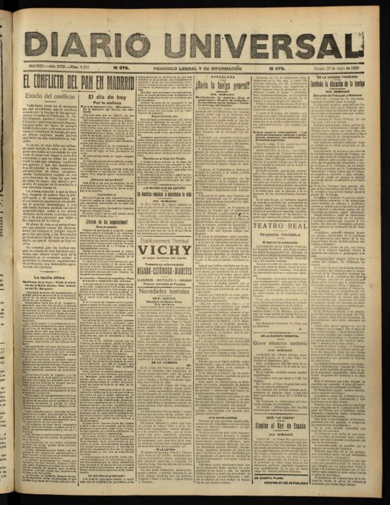 Miniatura de Diario Universal del 22 de mayo de 1920