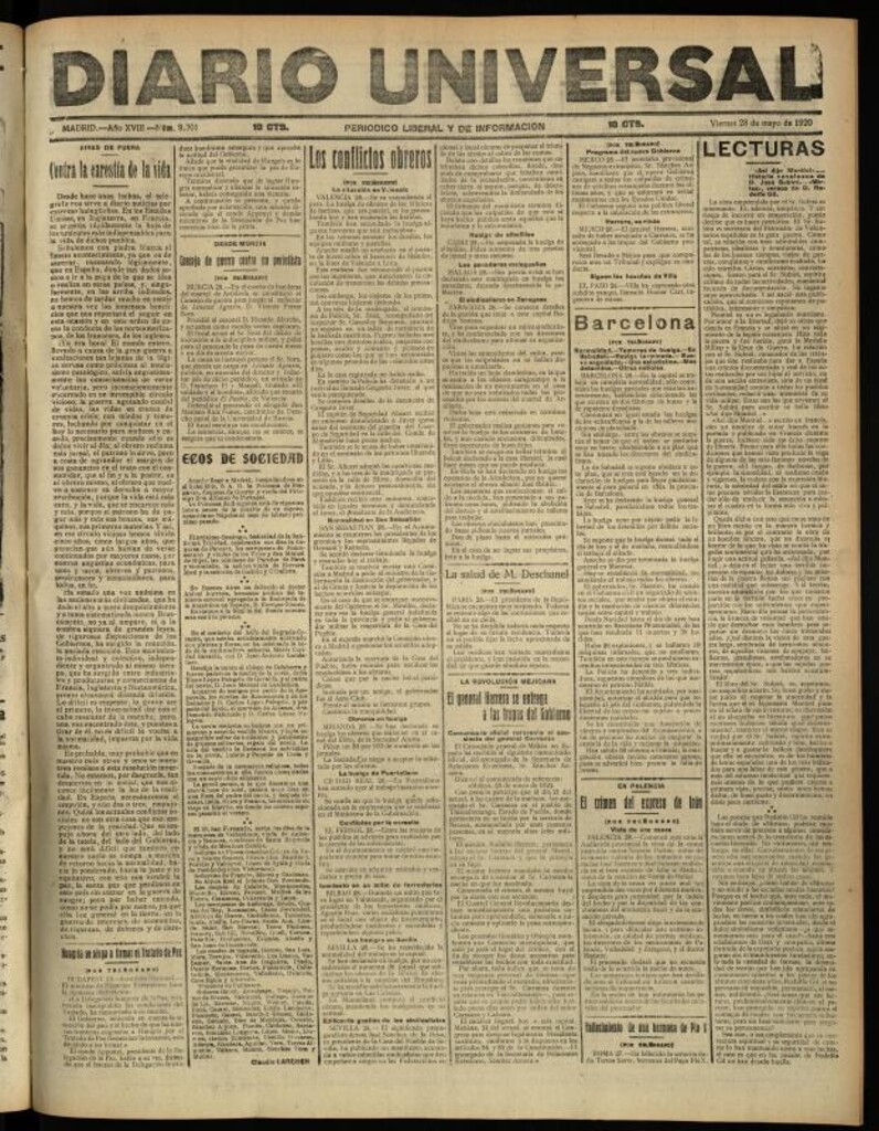 Miniatura de Diario Universal del 28 de mayo de 1920