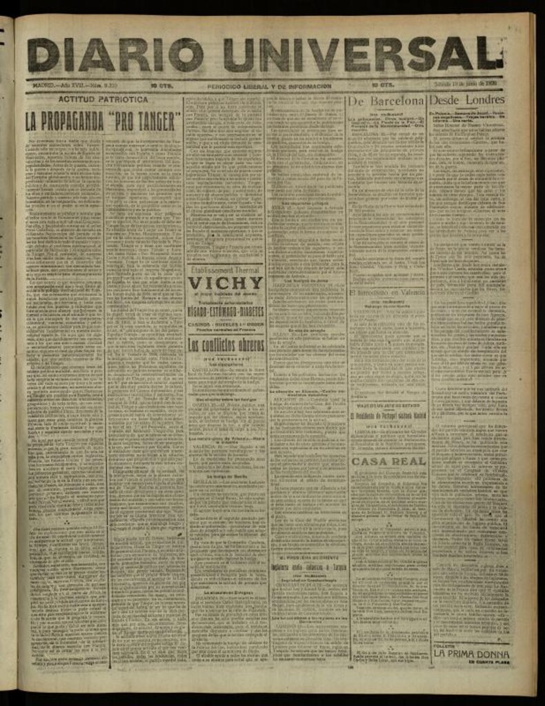 Miniatura de Diario Universal del 19 de junio de 1920