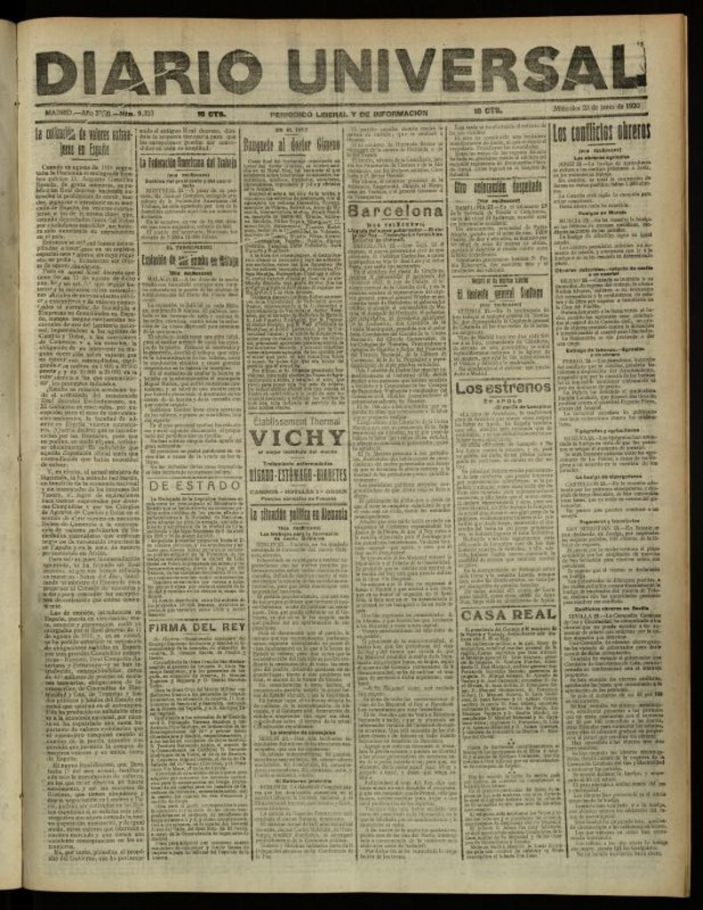 Miniatura de Diario Universal del 23 de junio de 1920