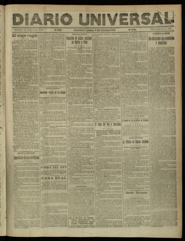 Miniatura de Diario Universal del 26 de junio de 1920