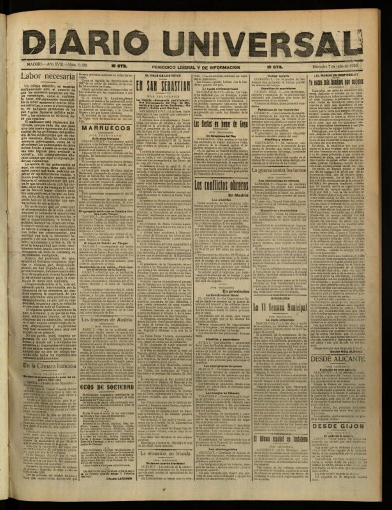 Miniatura de Diario Universal del 7 de julio de 1920