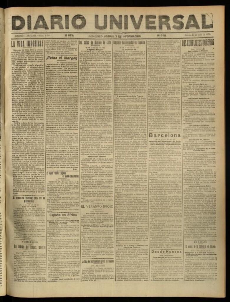 Miniatura de Diario Universal del 17 de julio de 1920