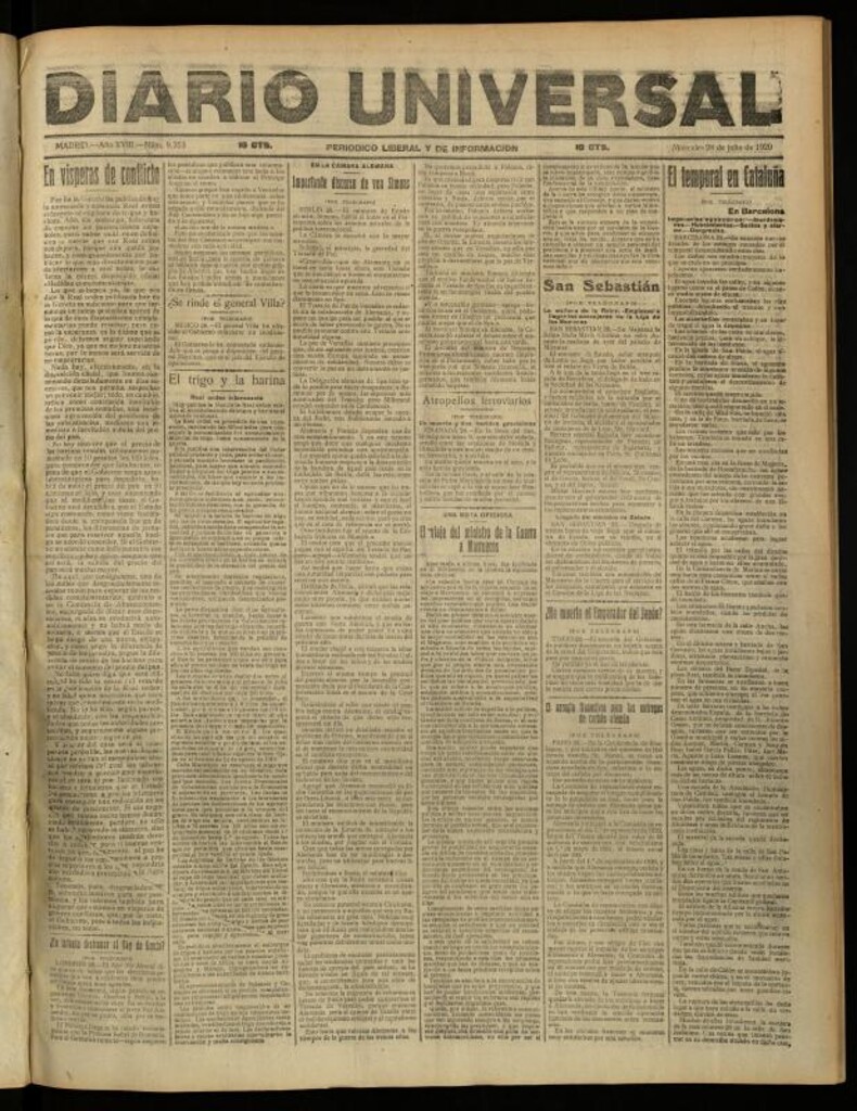 Miniatura de Diario Universal del 28 de julio de 1920