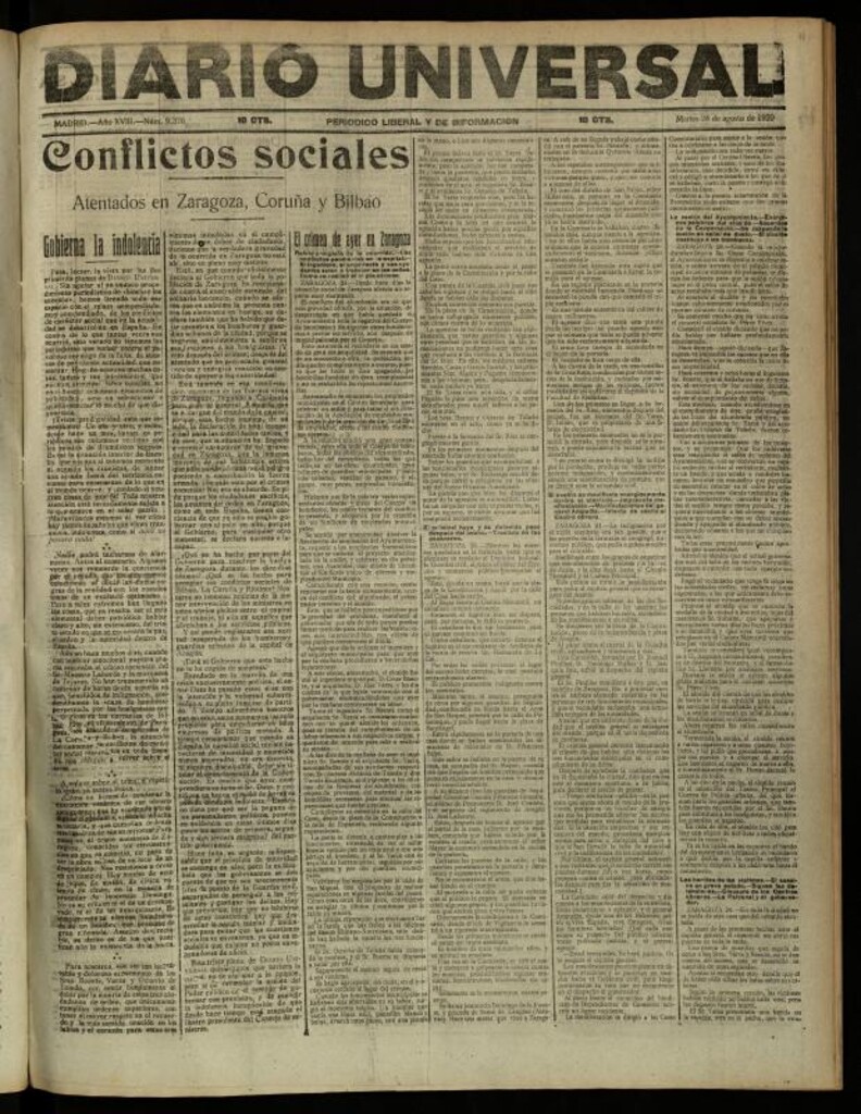 Miniatura de Diario Universal del 24 de agosto de 1920