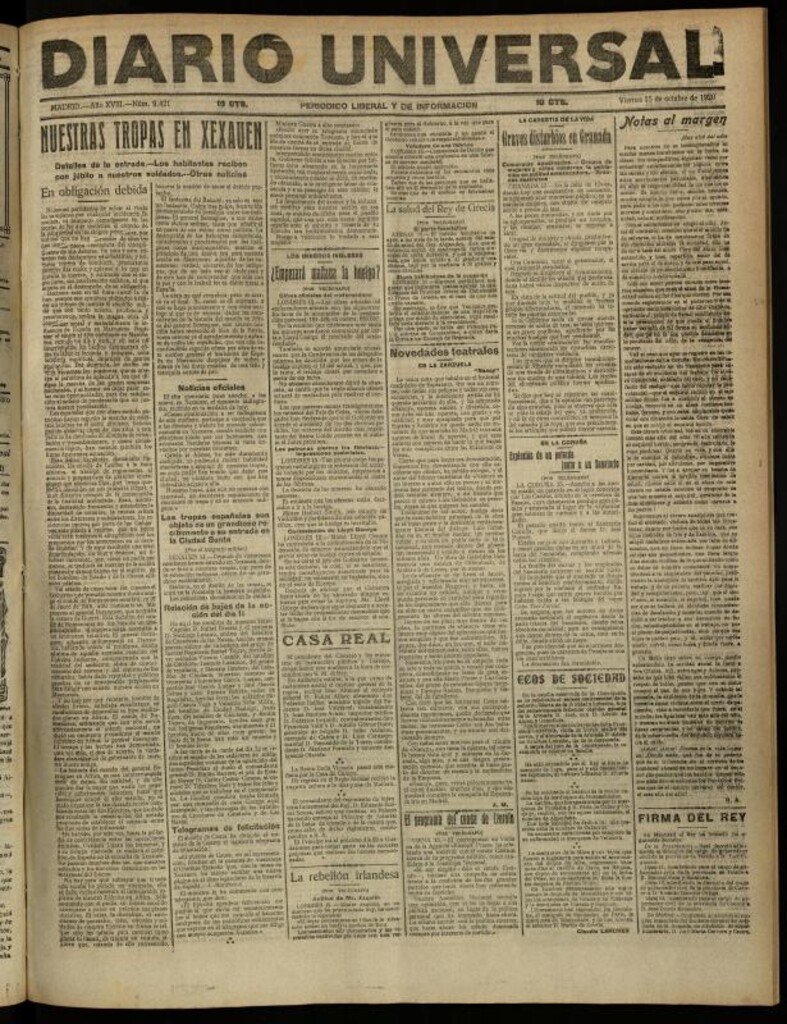 Miniatura de Diario Universal del 15 de octubre de 1920