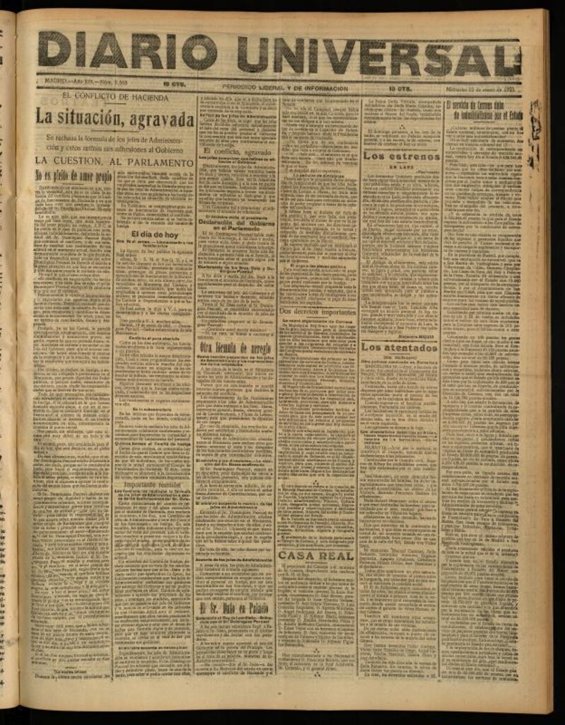 Miniatura de Diario Universal del 19 de enero de 1921