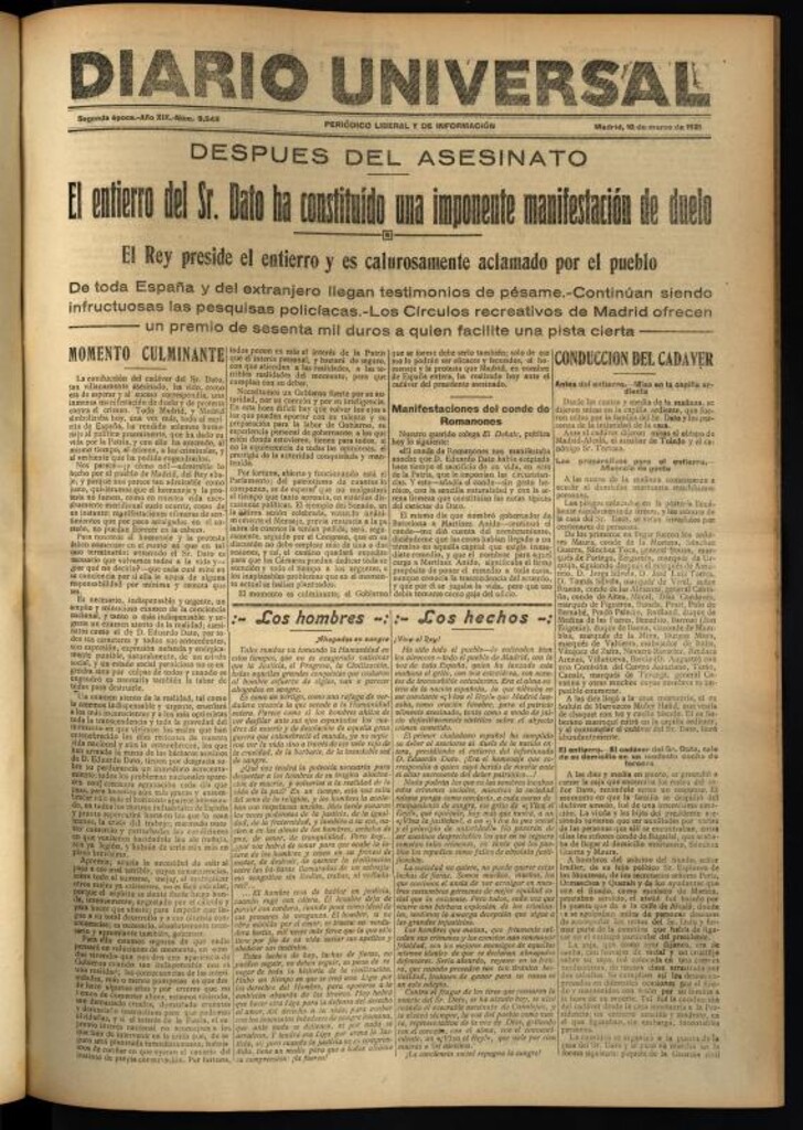 Miniatura de Diario Universal del 10 de marzo de 1921