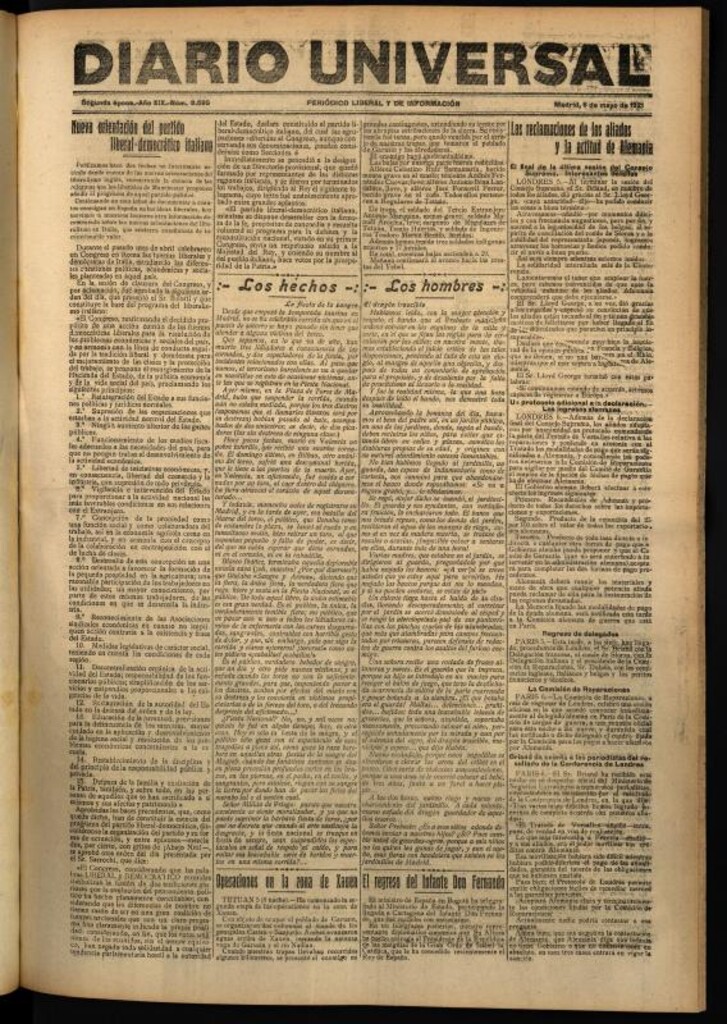 Miniatura de Diario Universal del 6 de mayo de 1921