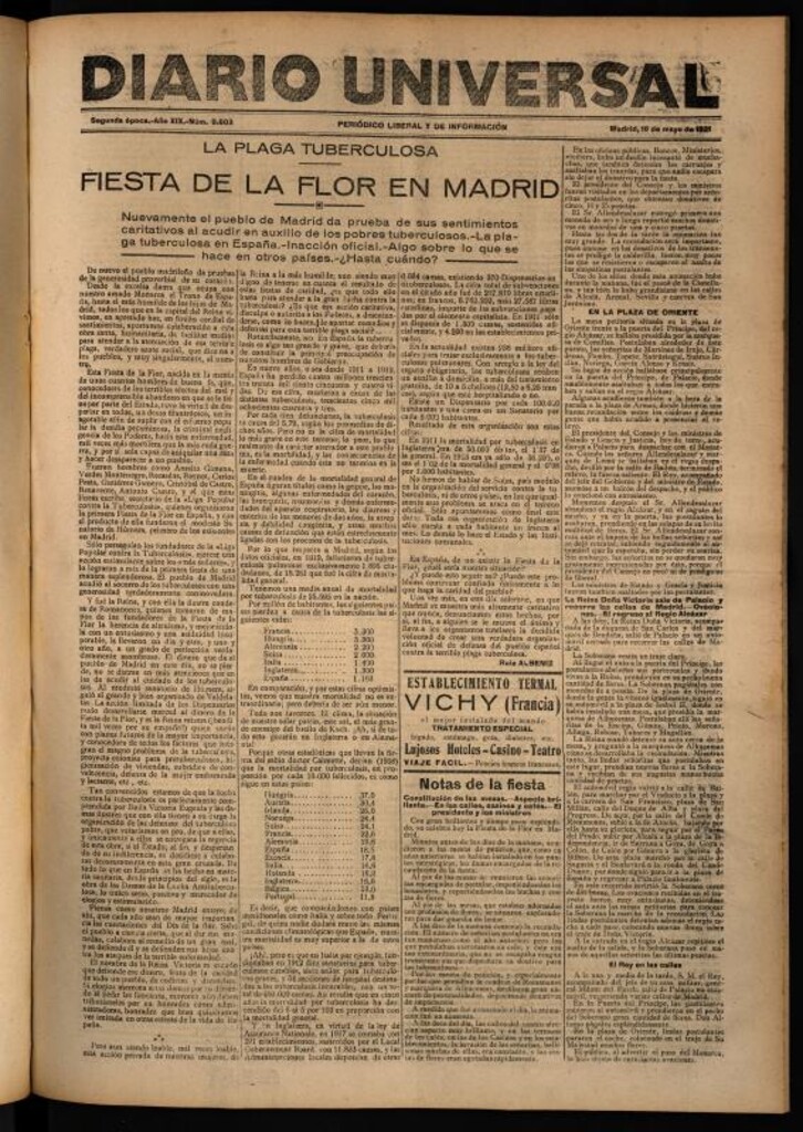 Miniatura de Diario Universal del 16 de mayo de 1921