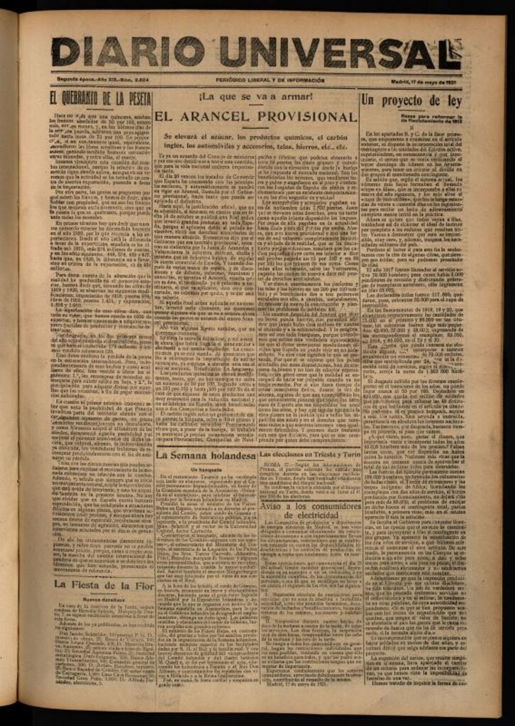 Miniatura de Diario Universal del 17 de mayo de 1921
