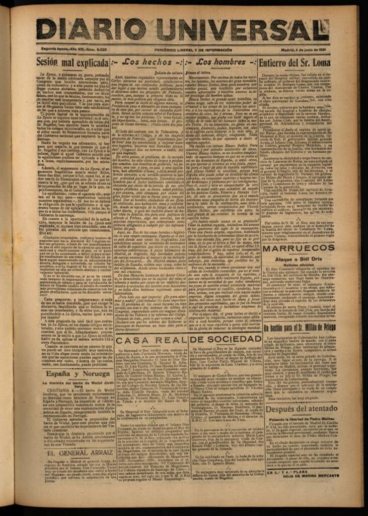 Miniatura de Diario Universal del 4 de junio de 1921