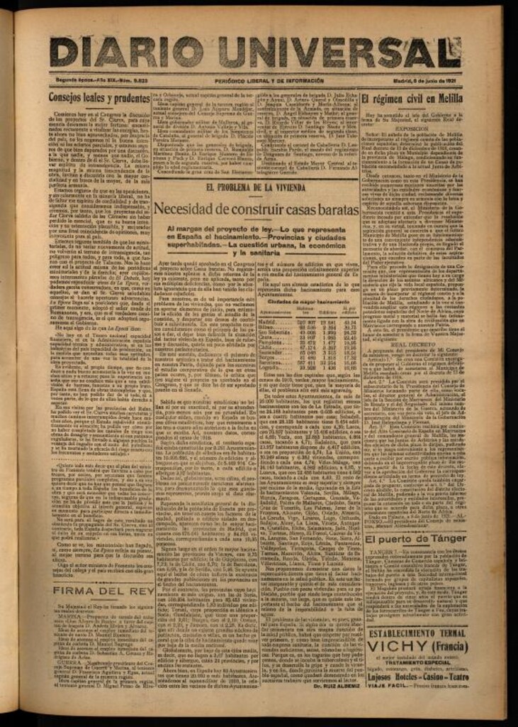 Miniatura de Diario Universal del 8 de junio de 1921
