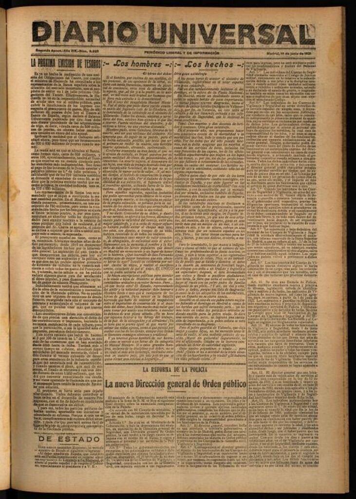Miniatura de Diario Universal del 14 de junio de 1921