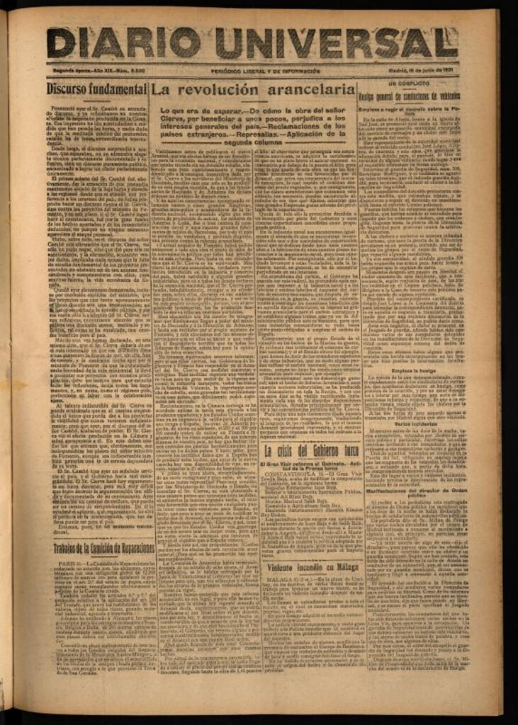 Miniatura de Diario Universal del 16 de junio de 1921