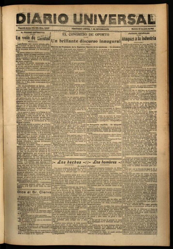 Miniatura de Diario Universal del 28 de junio de 1921