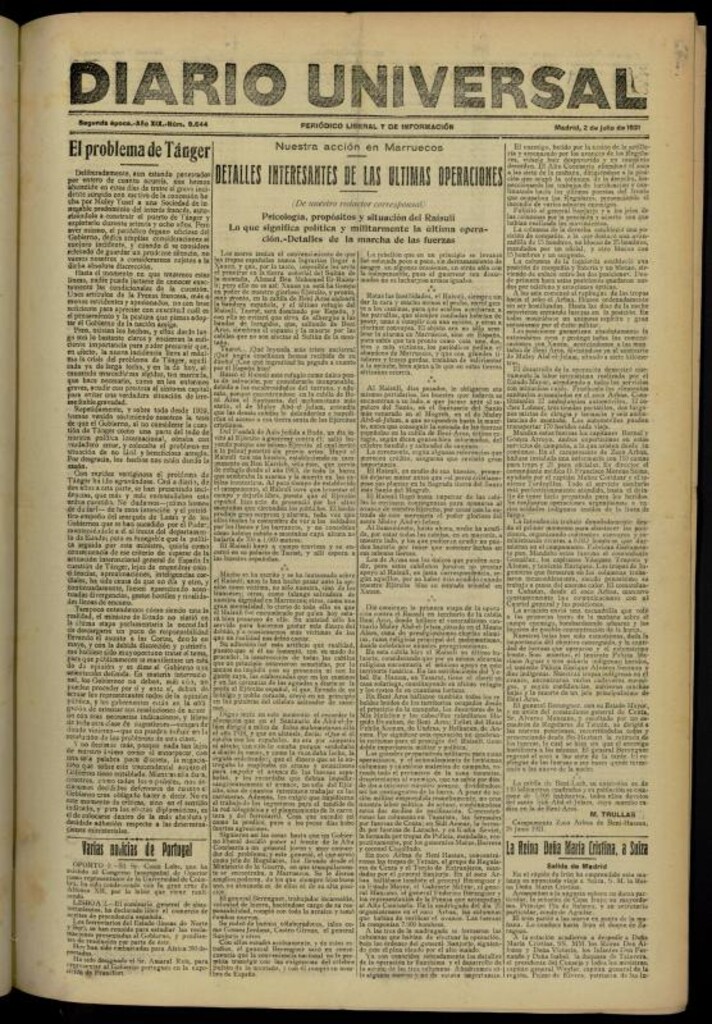 Miniatura de Diario Universal del 2 de julio de 1921