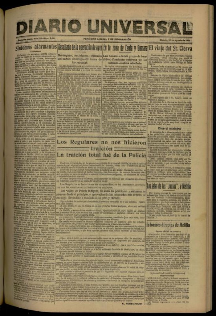 Miniatura de Diario Universal del 26 de agosto de 1921
