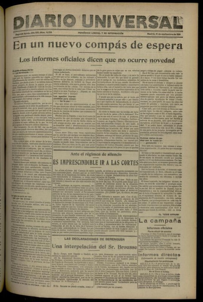 Miniatura de Diario Universal del 15 de septiembre de 1921