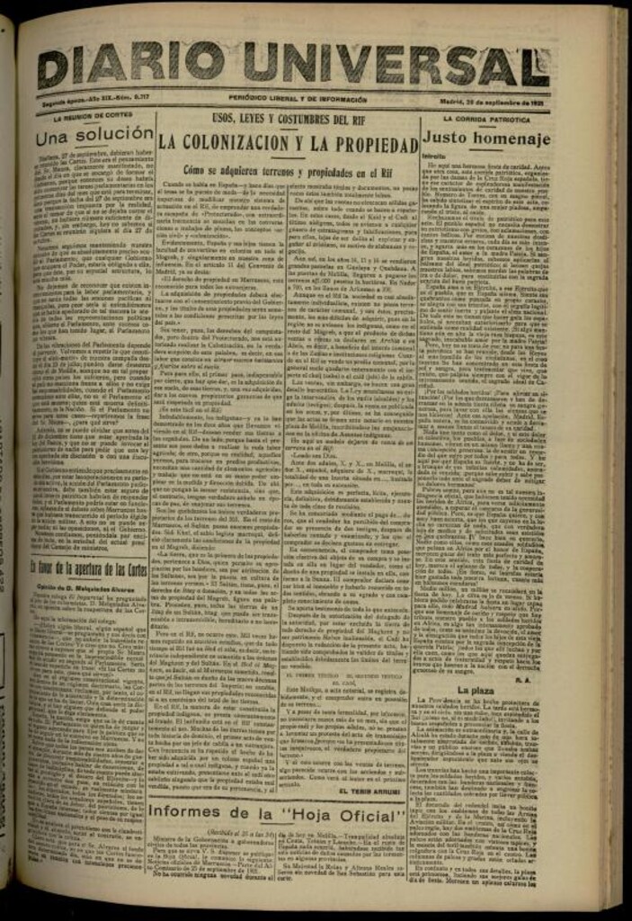 Miniatura de Diario Universal del 26 de septiembre de 1921