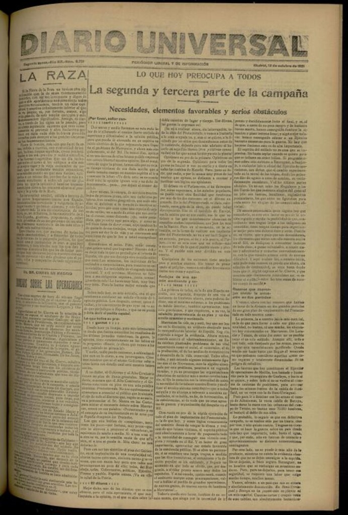 Miniatura de Diario Universal del 12 de octubre de 1921