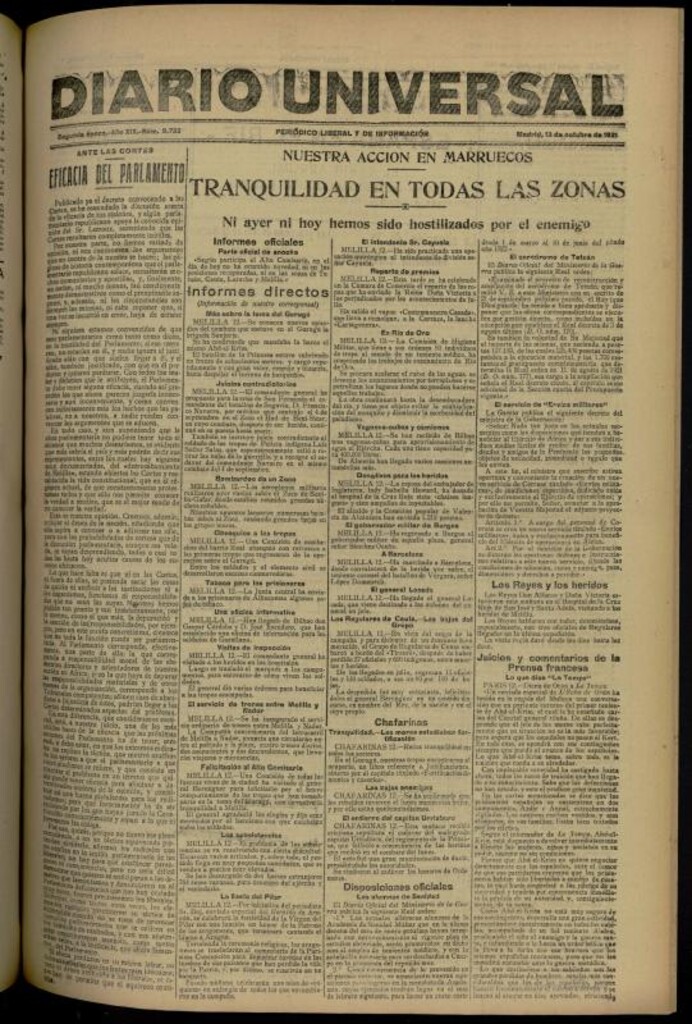 Miniatura de Diario Universal del 13 de octubre de 1921