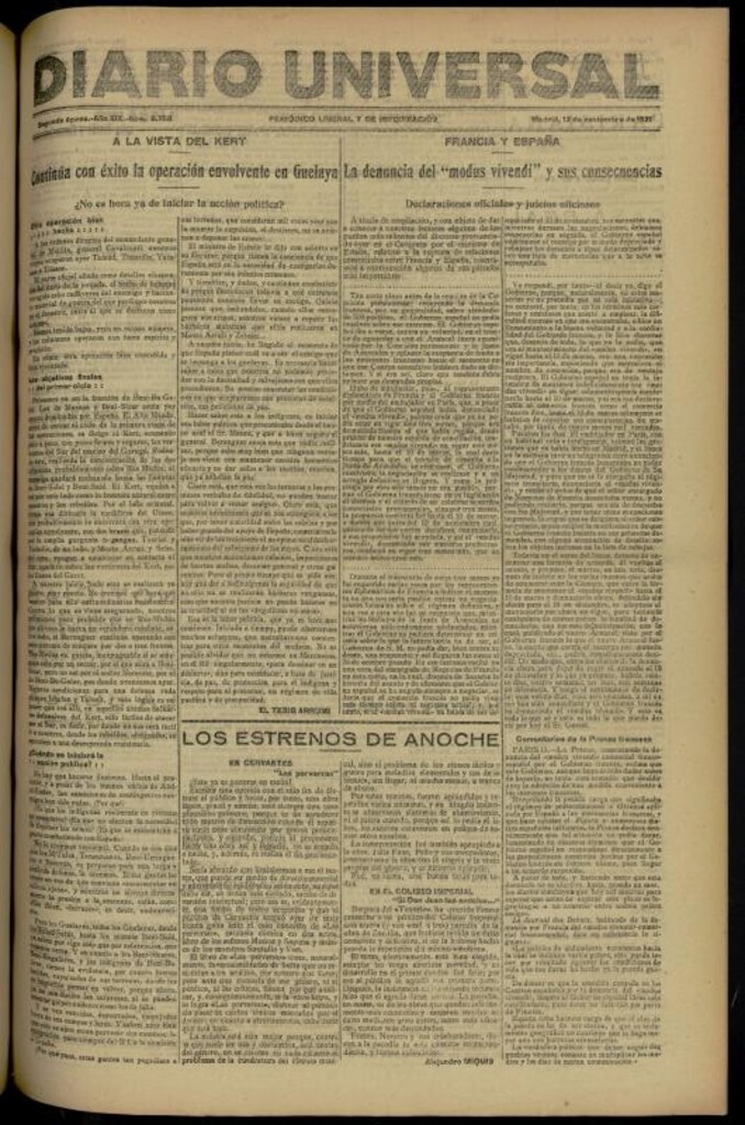 Miniatura de Diario Universal del 12 de noviembre de 1921