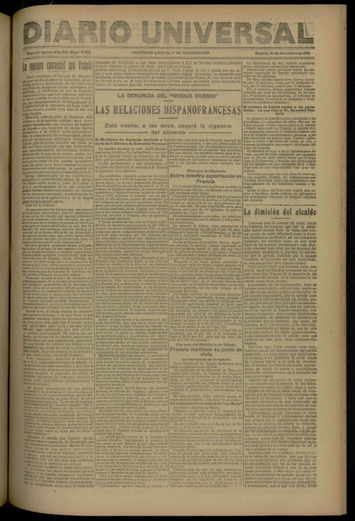 Miniatura de Diario Universal del 10 de diciembre de 1921
