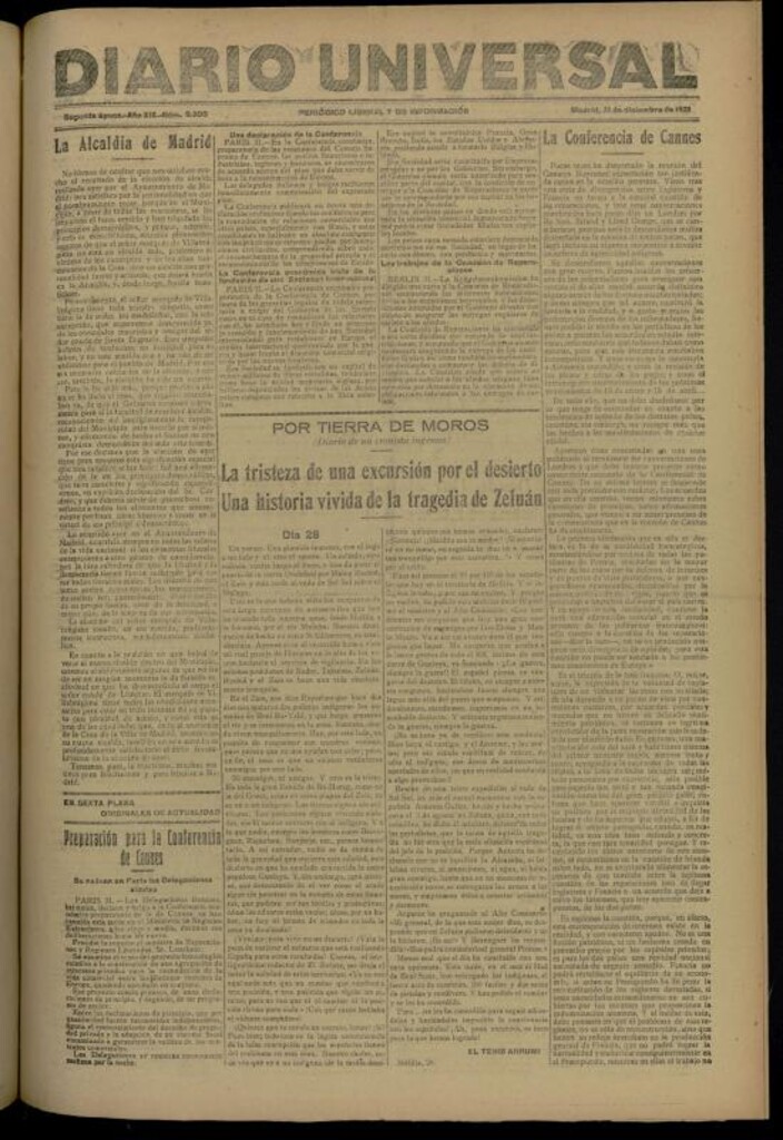 Miniatura de Diario Universal del 31 de diciembre de 1921