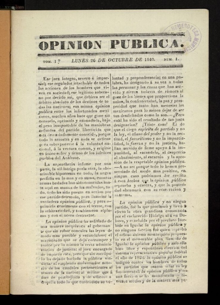 Miniatura de Opinión Pública (México.1840)