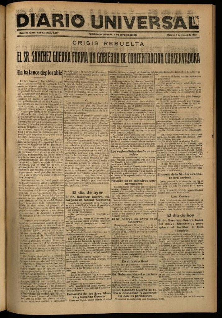 Miniatura de Diario Universal del 8 de marzo de 1922