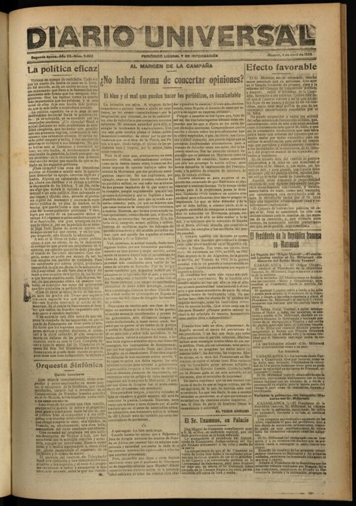 Miniatura de Diario Universal del 6 de abril de 1922