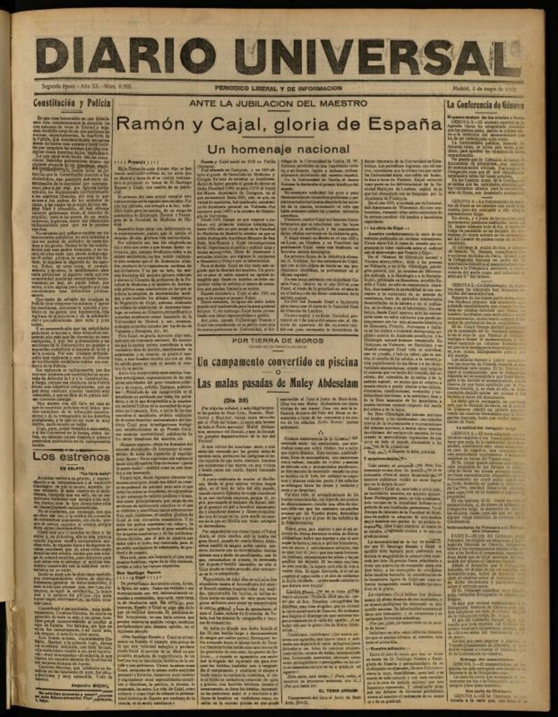 Miniatura de Diario Universal del 3 de mayo de 1922