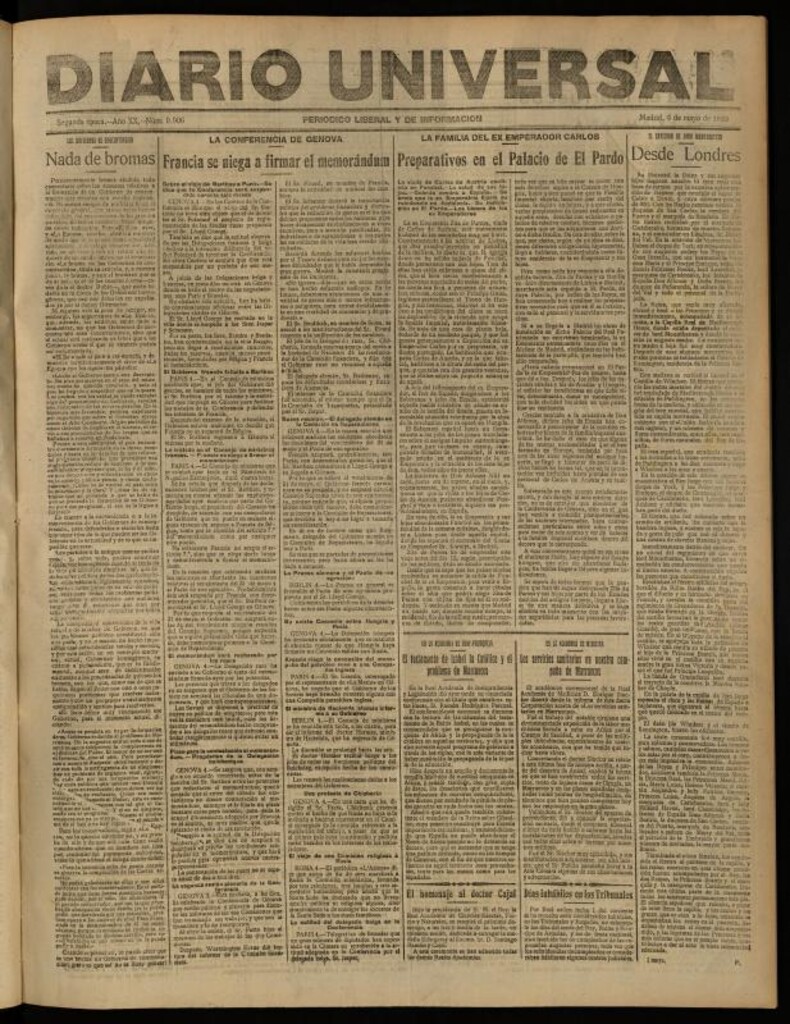 Miniatura de Diario Universal del 4 de mayo de 1922